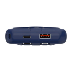 10000 mAh Power Bank with Wireless Charging and Integrated Cables