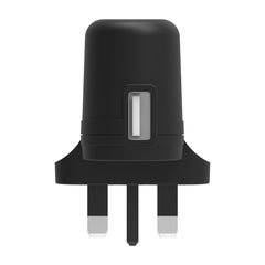 Single Port 2.4A Mains Charger, UK  w/ 1m Micro-USB Cable