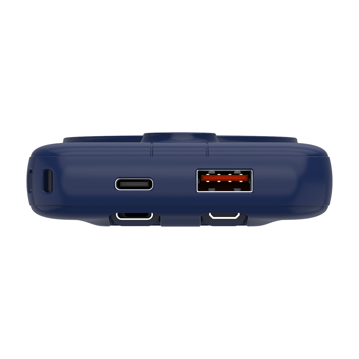 10000 mAh Power Bank with Wireless Charging and Integrated Cables